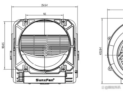 Ventilador centrífugo externo de rotor EC160 de dupla entrada 1000CFM